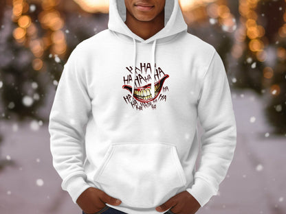 Joker's Ha Ha Mouth Funny Smile Novelty Graphic Hoodie - Design & Vybe