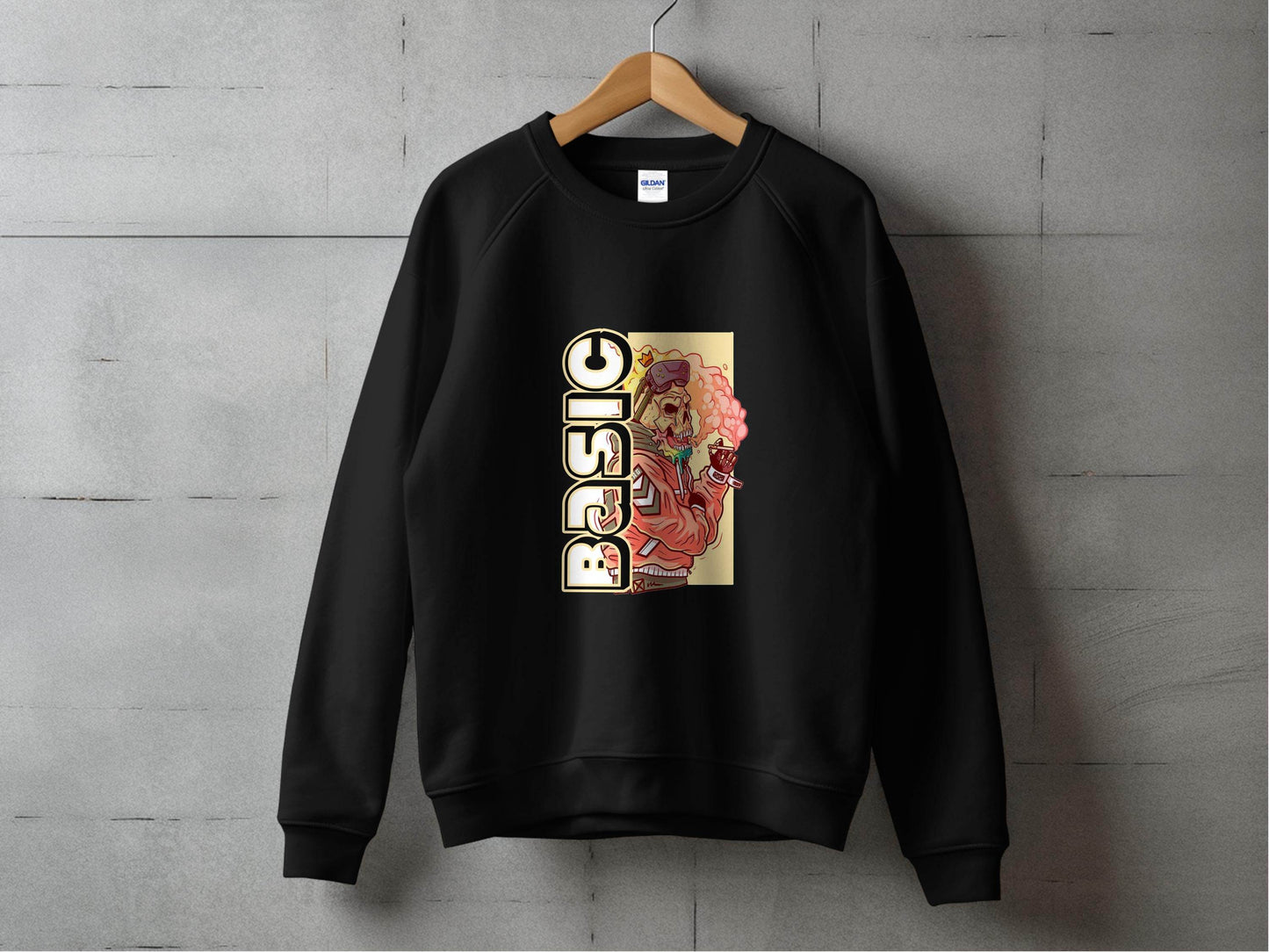 Basic Smoking Skeleton in VR Headset and Crown Hoodie - Design & Vybe