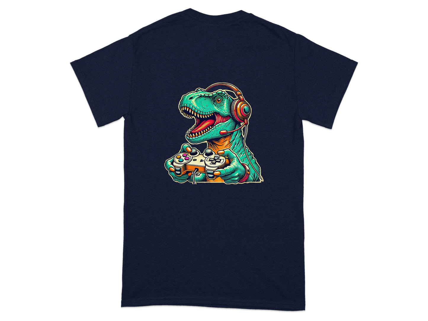 Gaming Dinosaur Retro Controller Funny Gamer Design T-Shirt - Design & Vybe