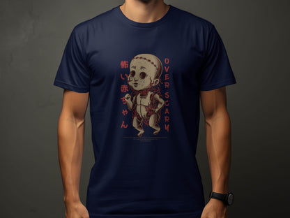 Scary Doll with Japanese Text Design Trendy Over Scary T-Shirt - Design & Vybe