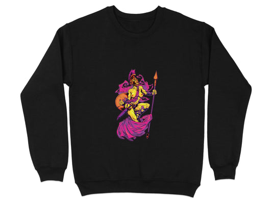 Colorful Warrior Art on Black Sweatshirt product type