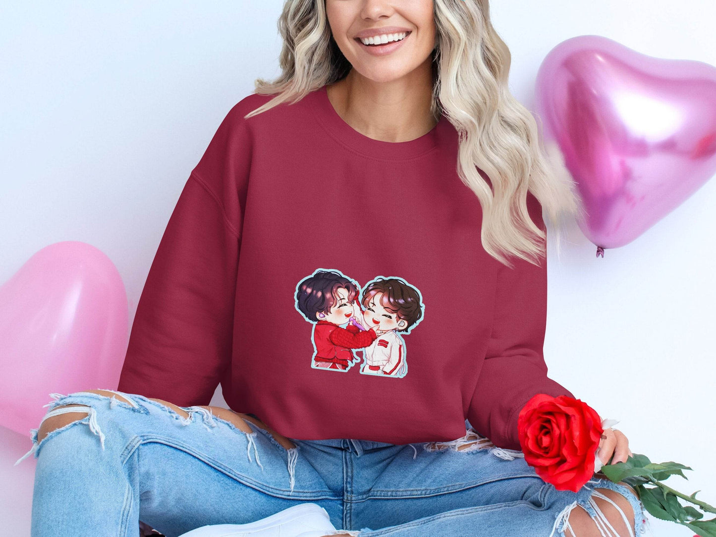 Cute Cartoon Smiling Together KPop Fan Art Sweater - Design & Vybe