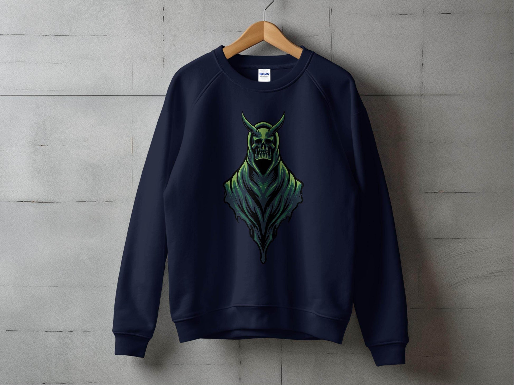Gothic Hooded Skull Artwork Graphic Sweater - Design & Vybe