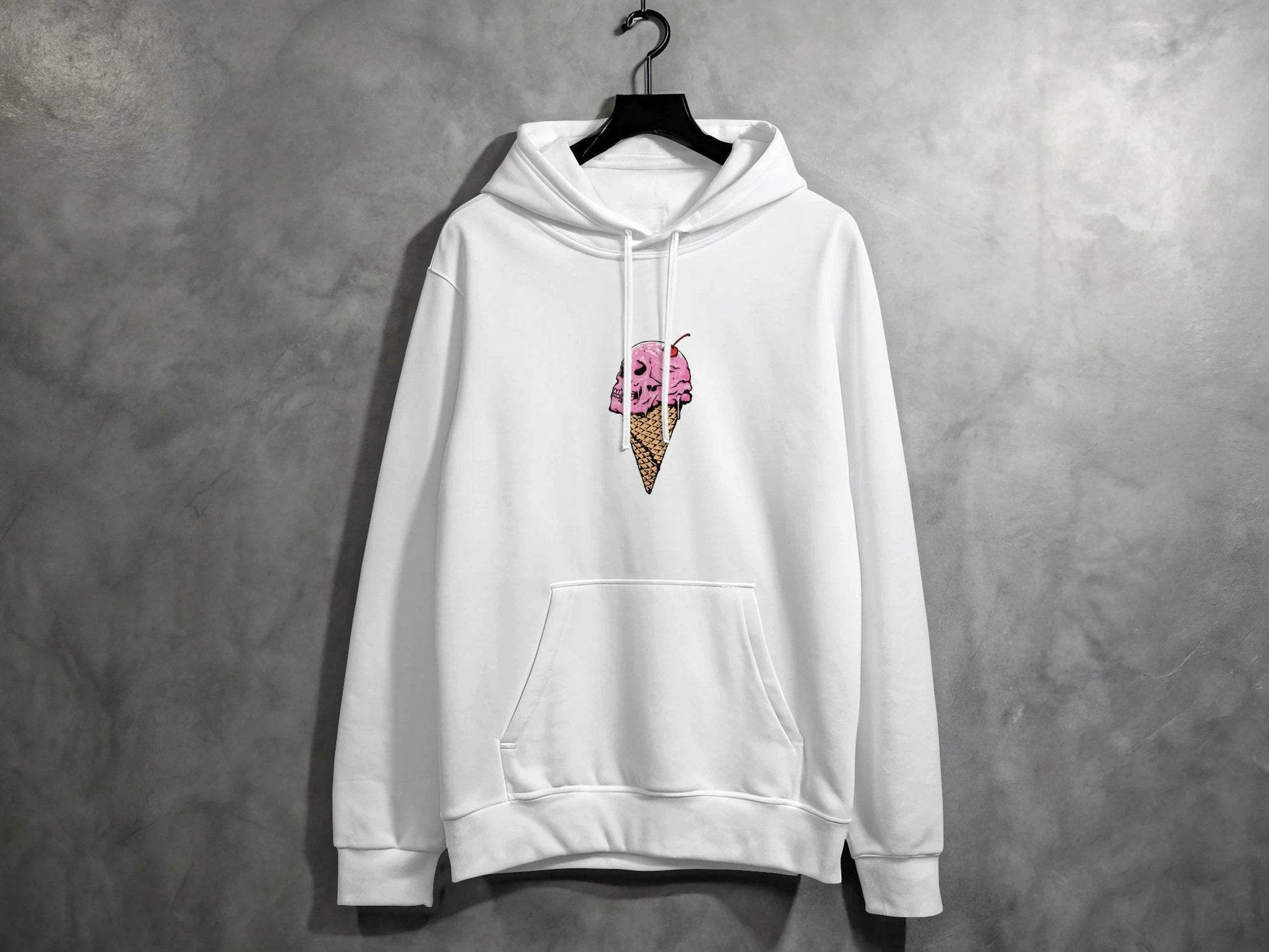 Ice Cream Skull Cone Graphic Illustration for Hoodie - Design & Vybe