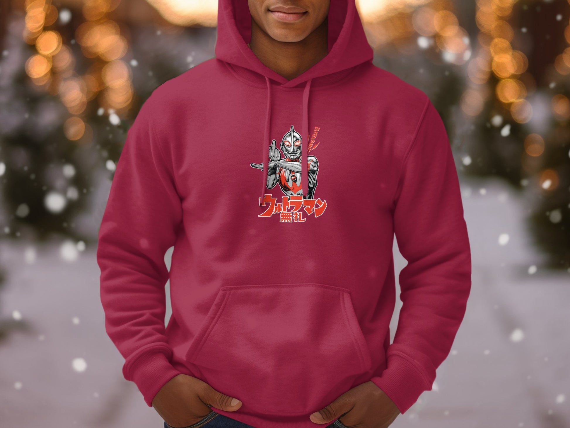 Ultraman Graphic Red Hoodie Winter Apparel product