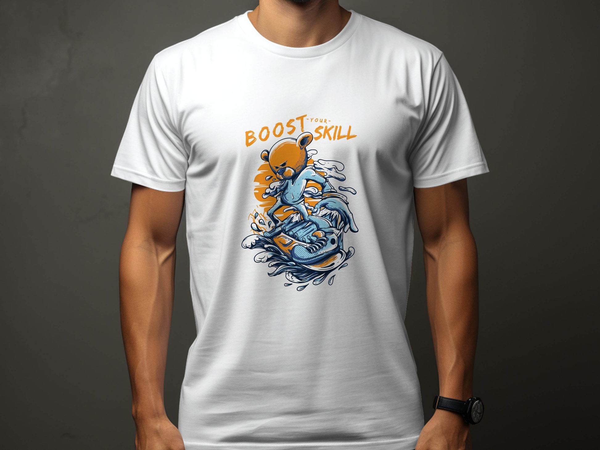 Boost Your Skill Cartoon Bear Design T-Shirt - Design & Vybe