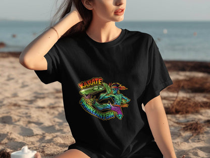 Karate Frankenstein Zombie Monster Funny Halloween T-Shirt - Design & Vybe
