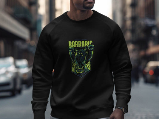 Stronger Like Hell Barbaric Warrior Graphic Sweater - Design & Vybe