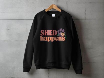 Shed Happens Dog Paw with Flowers Funny Dog Lover Sweater - Design & Vybe