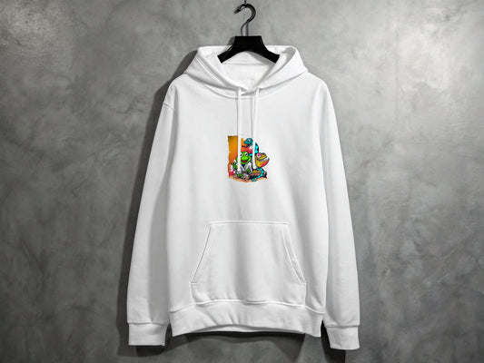 Colorful Fun Design on White Casual Hoodie product