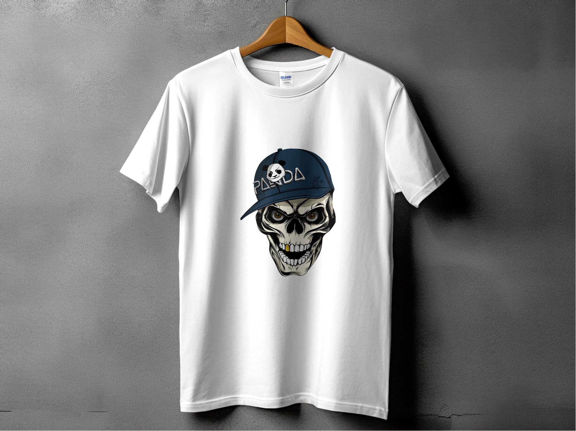 Grim Panda Skeleton on a Dark BaseBall Hat Artwork T-Shirt - Design & Vybe