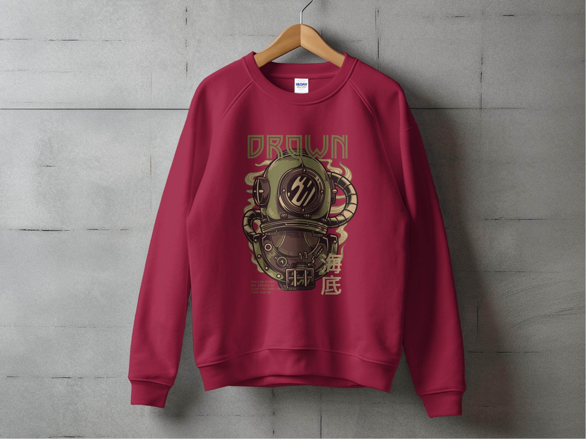 Drown Underwater Helmet Design Cool Graphic Sweater - Design & Vybe