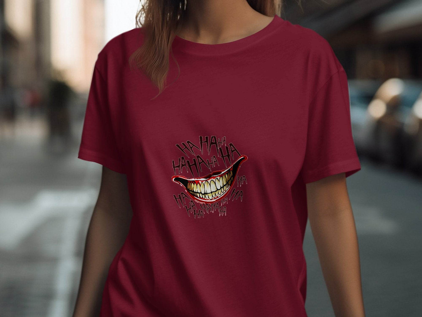 Joker's Ha Ha Mouth Funny Smile Novelty Graphic T-Shirt - Design & Vybe