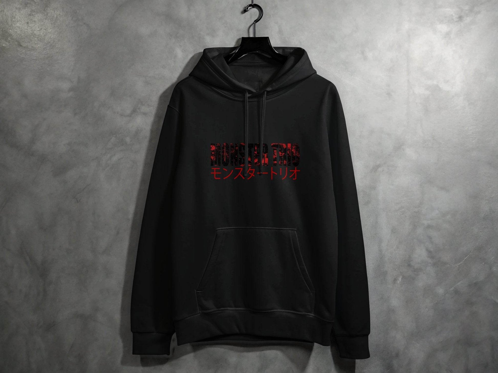 Monster Trio Japanese Text Design Fan Apparel Hoodie - Design & Vybe