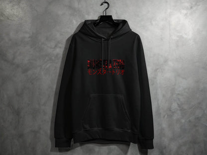 Monster Trio Japanese Text Design Fan Apparel Hoodie - Design & Vybe