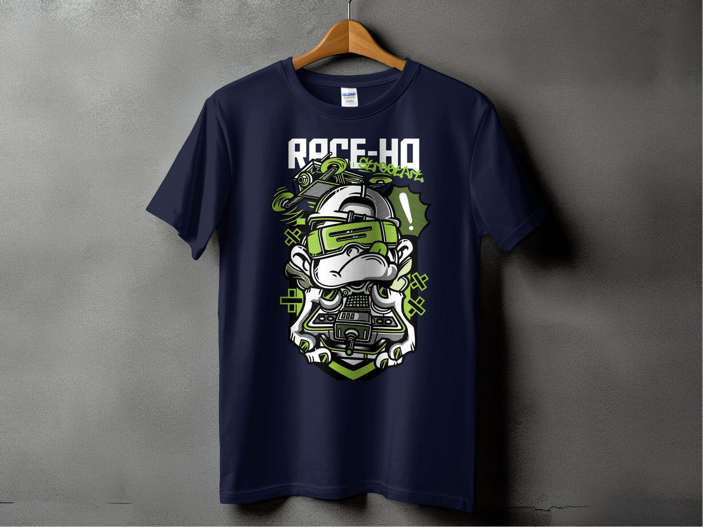 Street Art Monkey with Console Graphics Cool T-Shirt - Design & Vybe