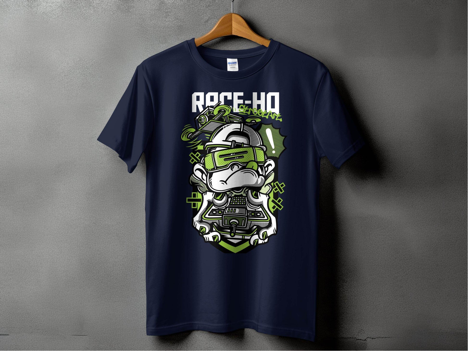 Street Art Monkey with Console Graphics Cool T-Shirt - Design & Vybe