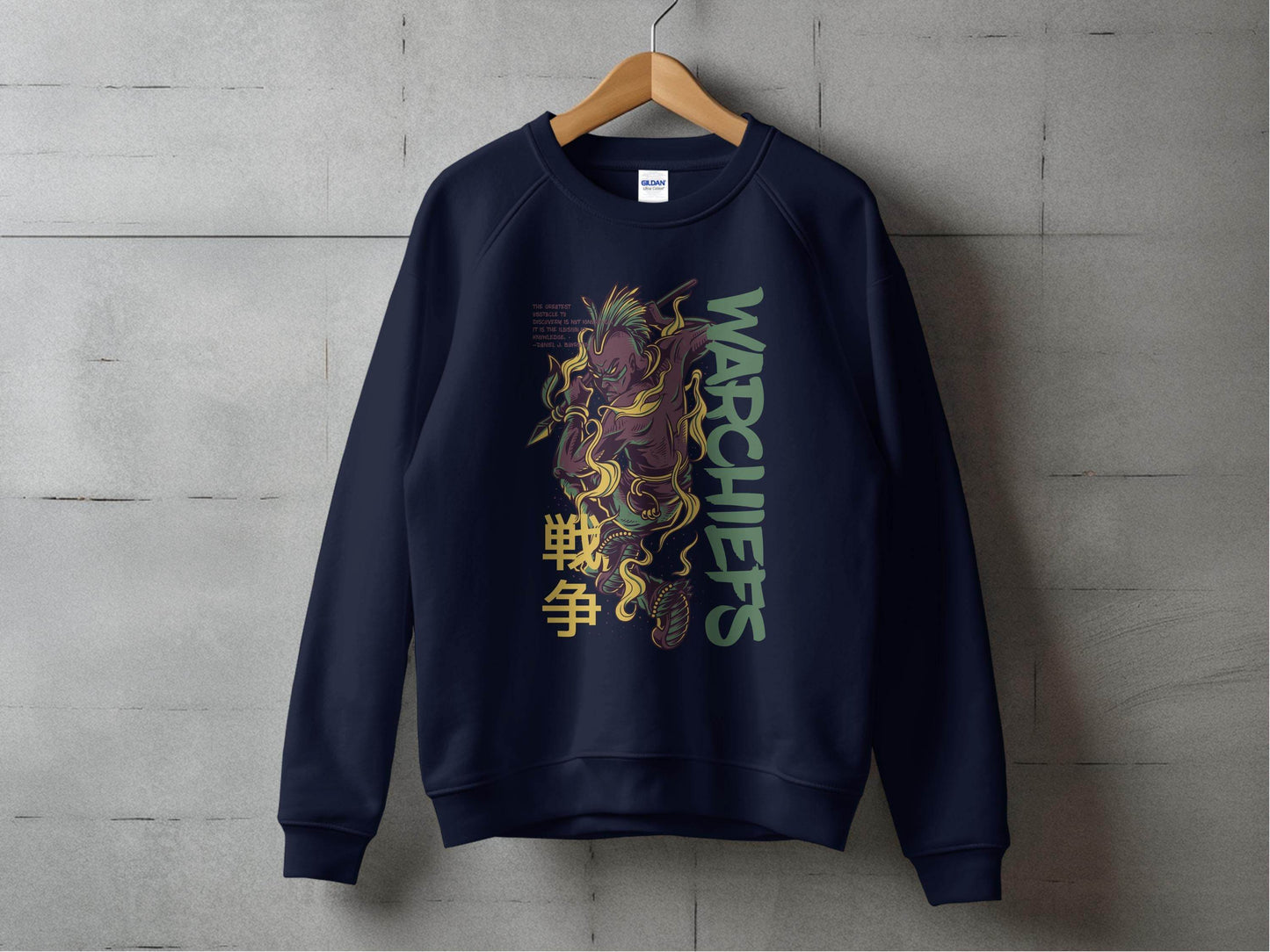 Warchiefs With Japanese Text Graphic Design Sweater - Design & Vybe