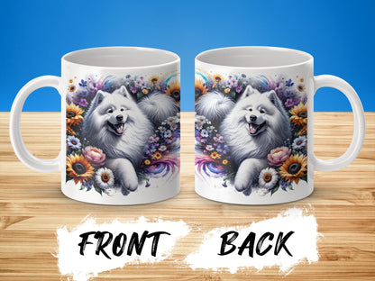 Samoyed Dog Floral Design Coffee Mug product