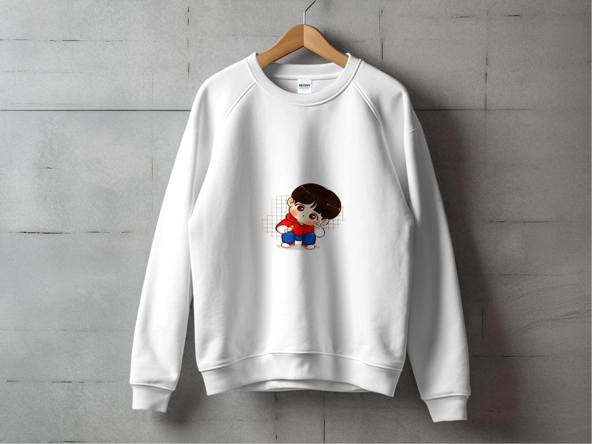 Cute Cartoon Boy In Red Hoodie Carrot in Hand Hoodie - Design & Vybe