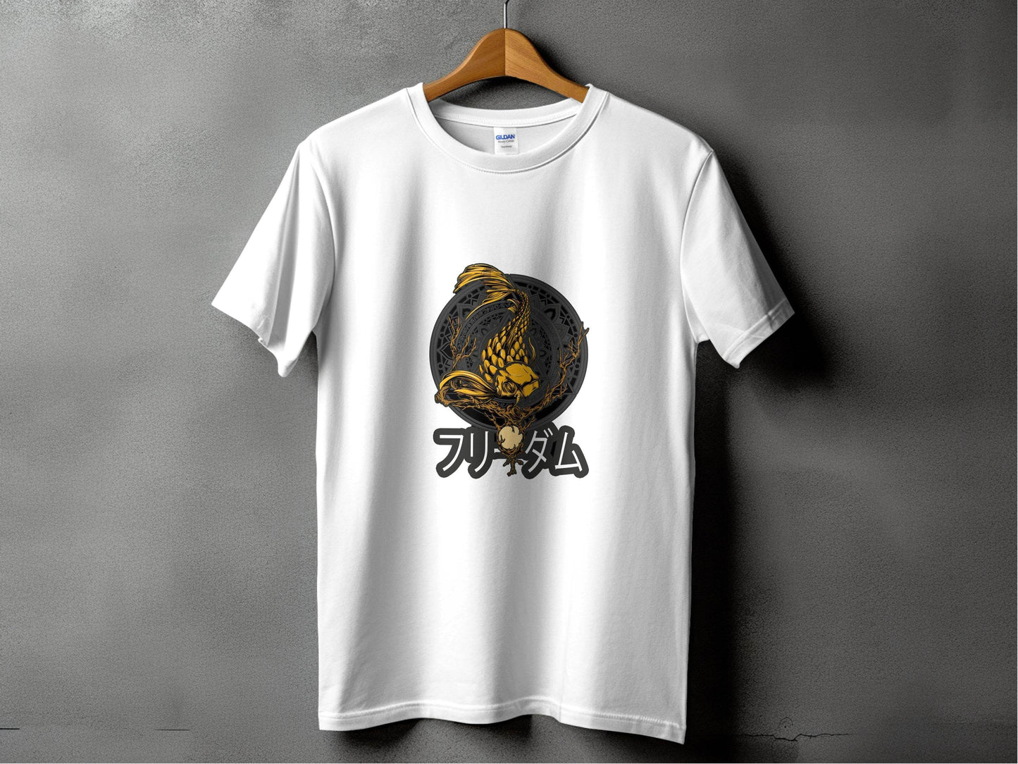 Golden Koi Fish Mandala Japanese Freedom Graphic T-Shirt - Design & Vybe