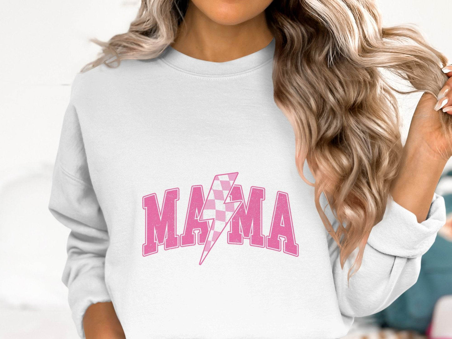 Mama Pink Lightning Bolt Graphic Designs Women Sweater - Design & Vybe