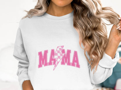 Mama Pink Lightning Bolt Graphic Designs Women Sweater - Design & Vybe