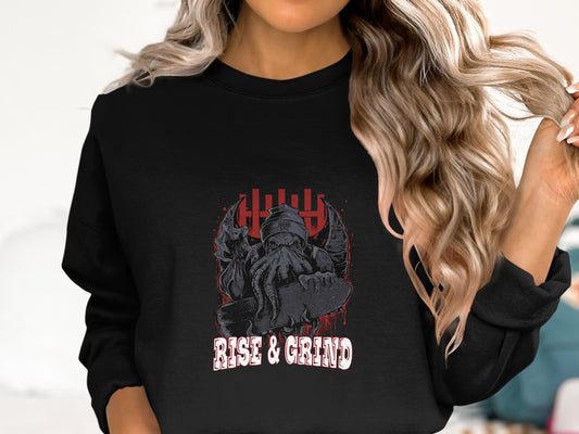 Rise And Grind Motivational Graphic Sweatshirt product