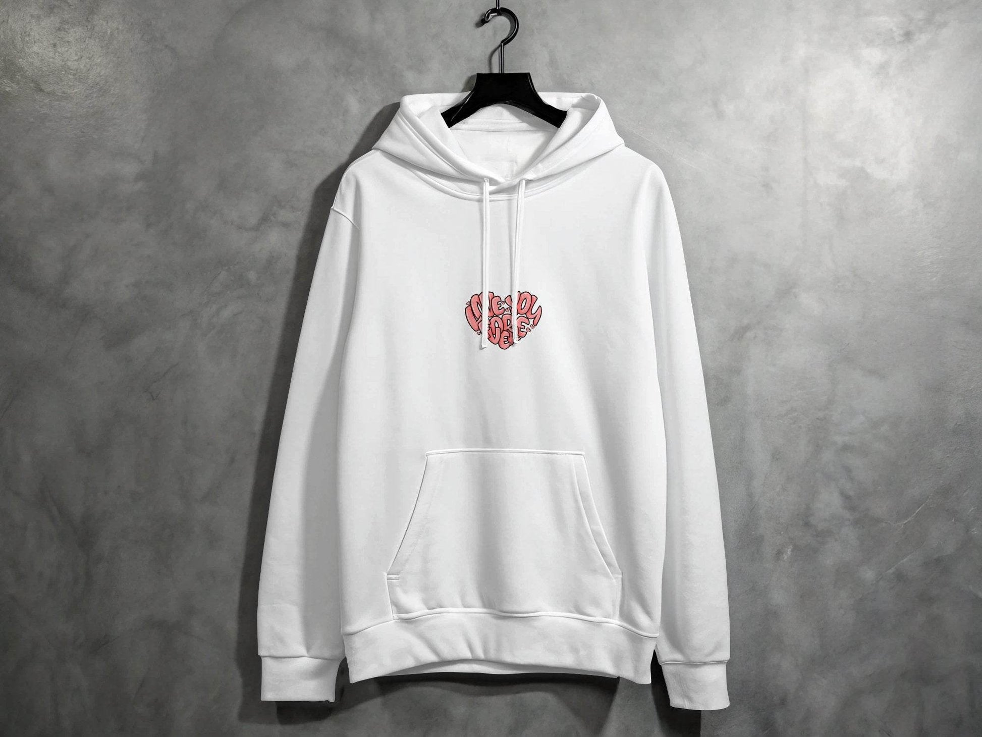 Love You Forever Heart Graphic Valentine's Day Hoodie - Design & Vybe