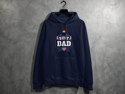 Hat & Mustache Style Best Dad Graphic Design Hoodie - Design & Vybe