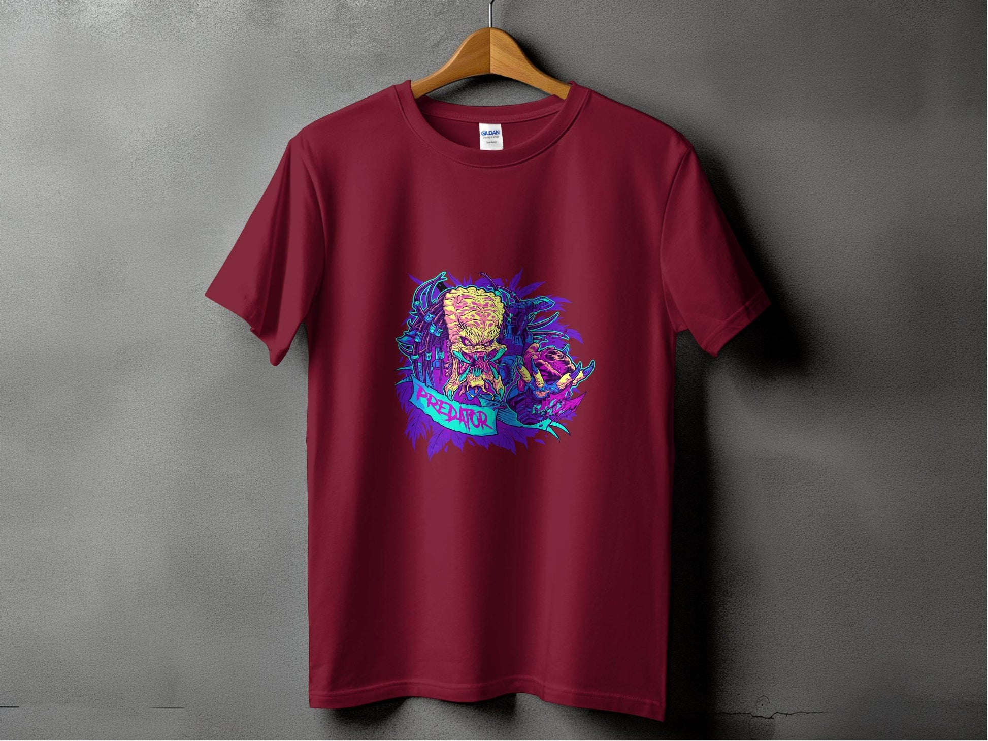 Predator Head With Leaves Awesome Graphic Design T-Shirt - Design & Vybe