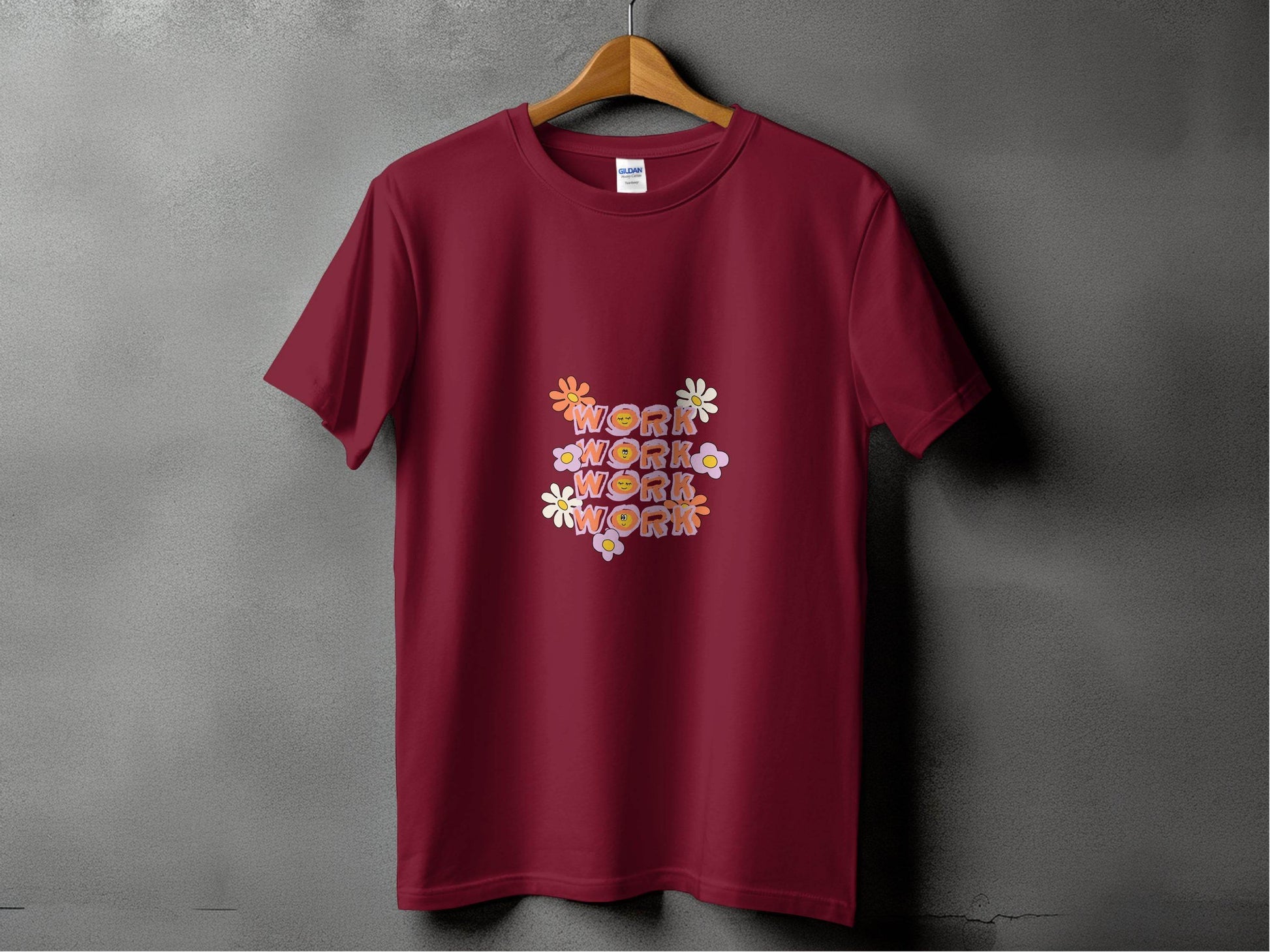 Work With Smiling Sun Flowers Graphic Trendy Design T-Shirt - Design & Vybe