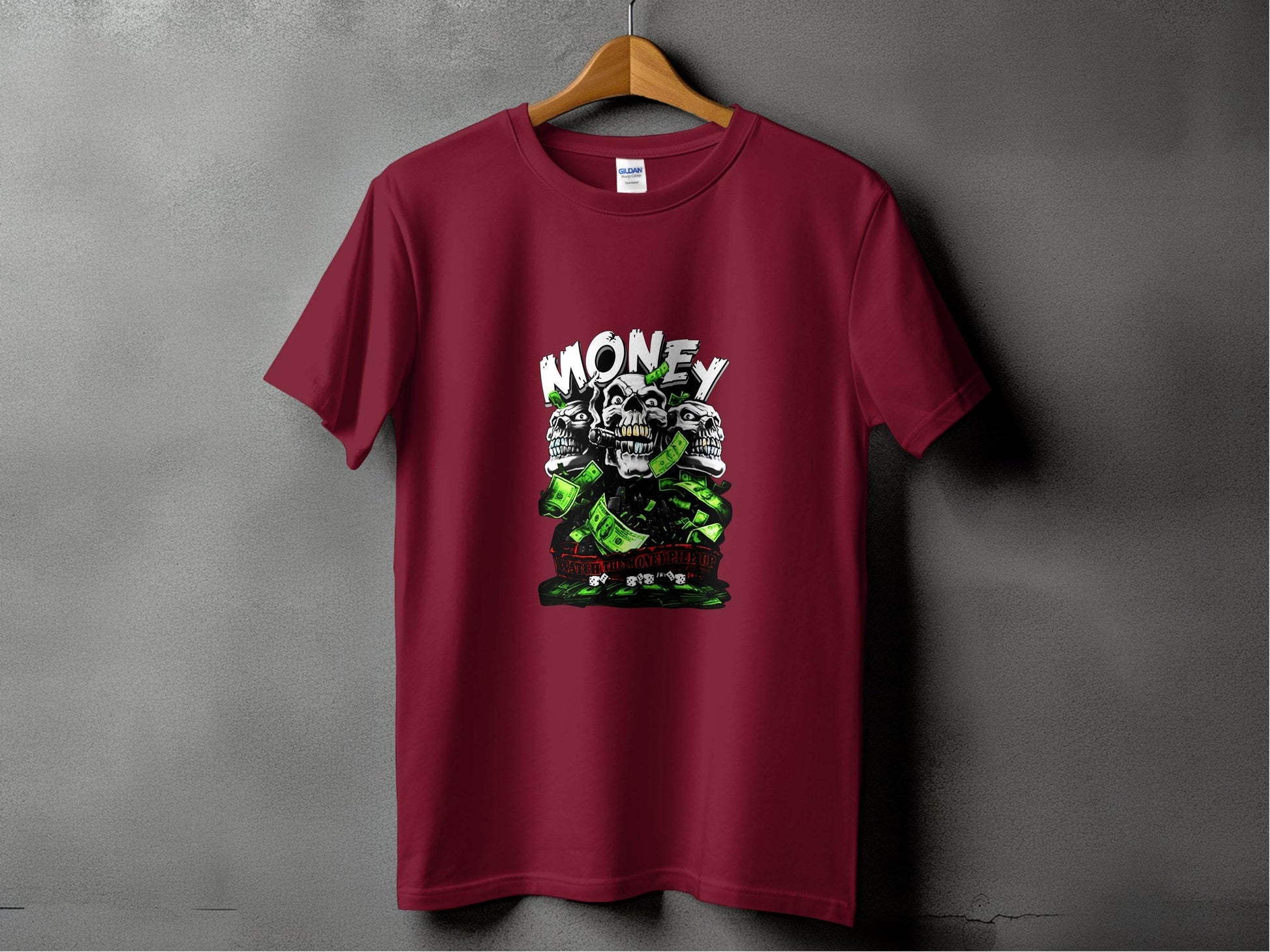Watch The Money Pile Up Skull Casino Gambling T-Shirt - Design & Vybe