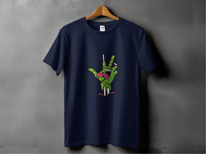 Zombie Hand Peace Sign Cool Graphic Design T-Shirt - Design & Vybe