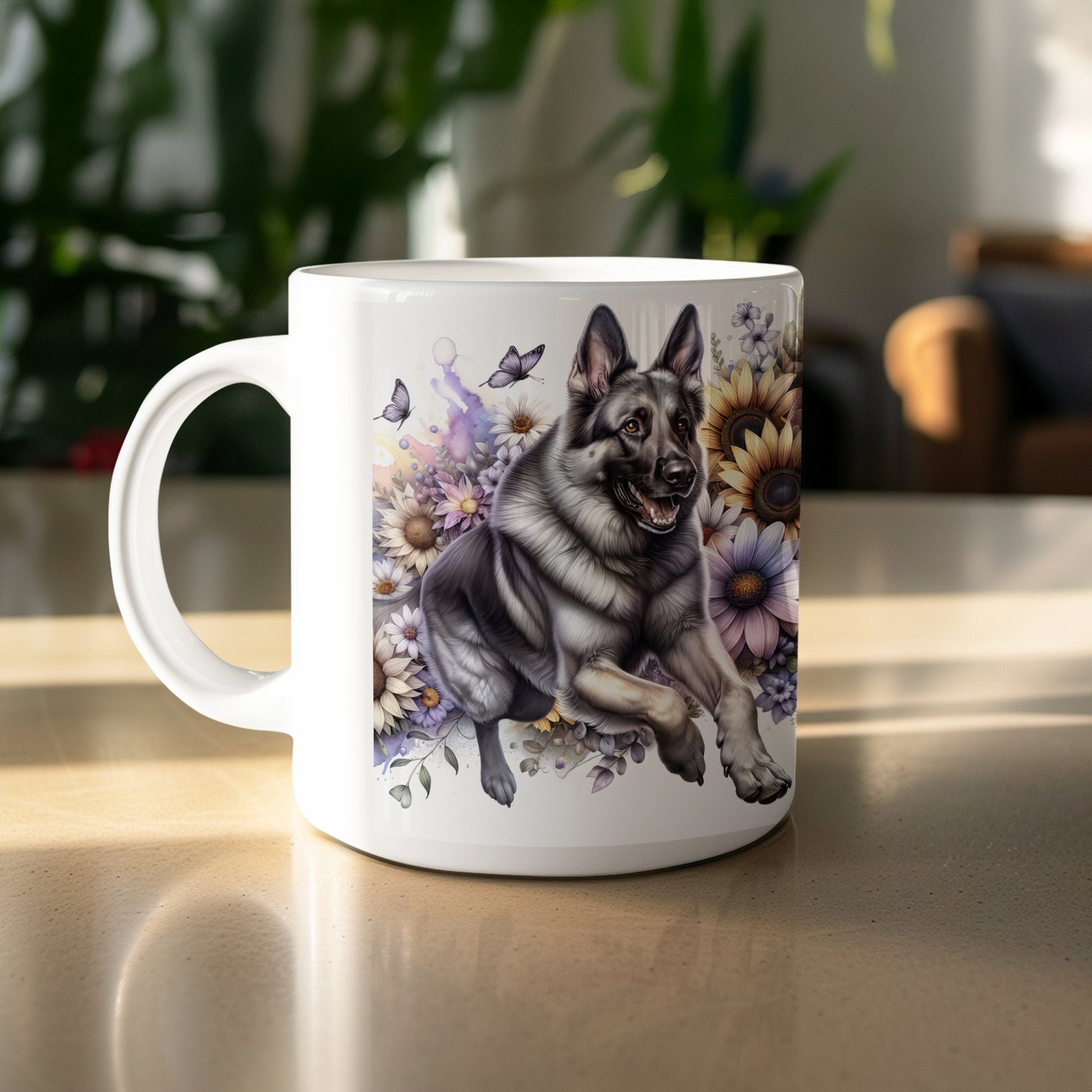 German Shepherd Among Flowers Coffee Mug product