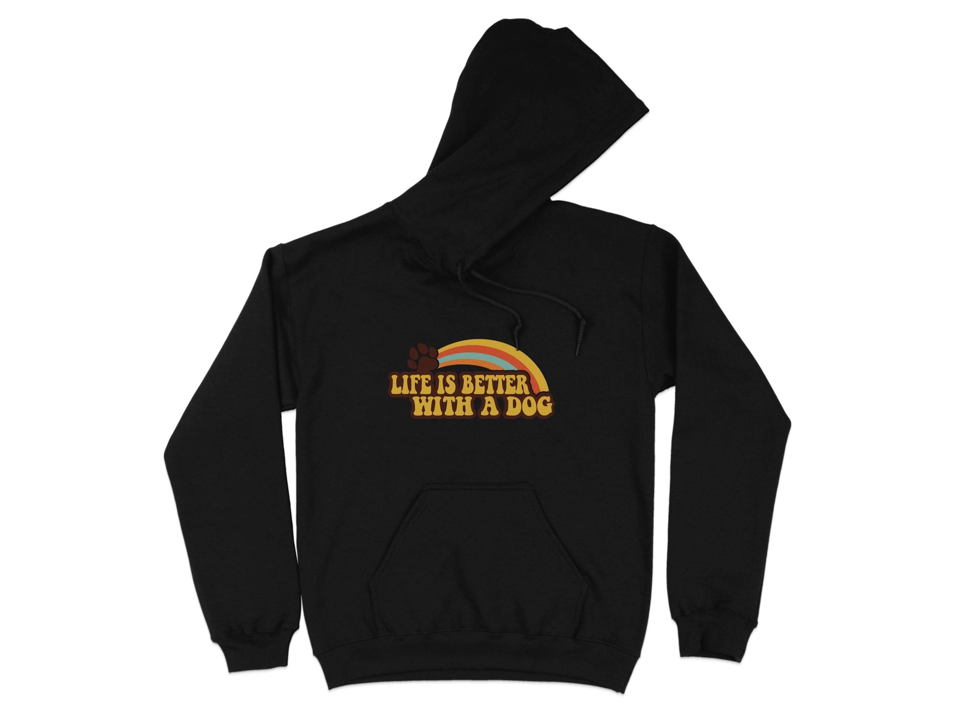 Life is Better With a Dog Colorful Text Rainbow Hoodie - Design & Vybe
