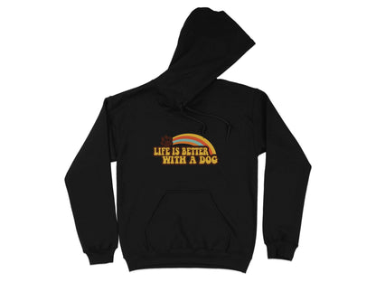 Life is Better With a Dog Colorful Text Rainbow Hoodie - Design & Vybe