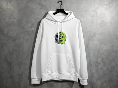 Half Skull Half Slime Design For All New Hoodie - Design & Vybe