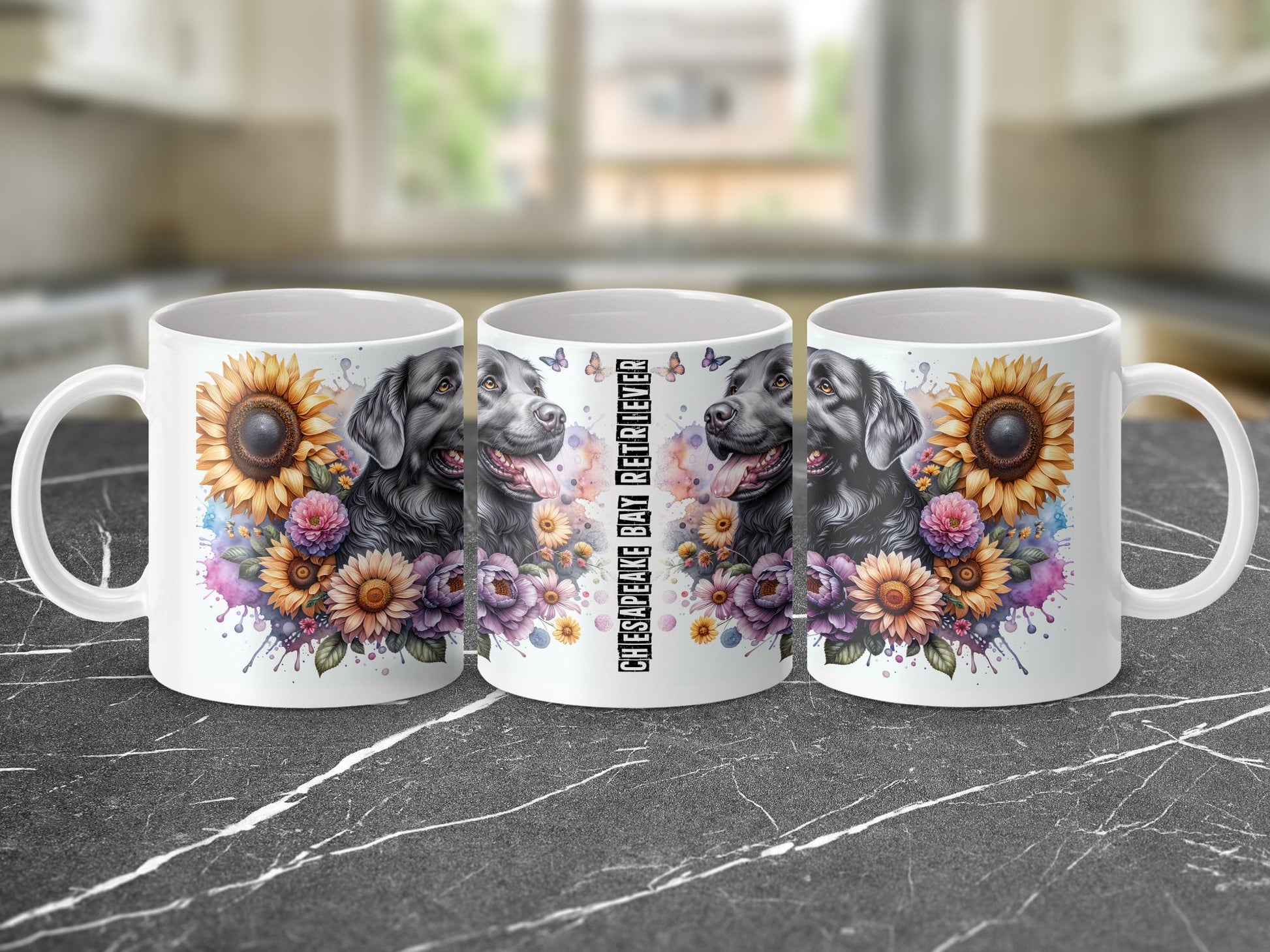 Chesapeake Bay Retriever Floral Art Mug product