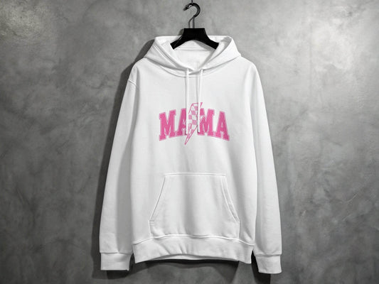 Mama Pink Lightning Bolt Graphic Designs Women Hoodie - Design & Vybe