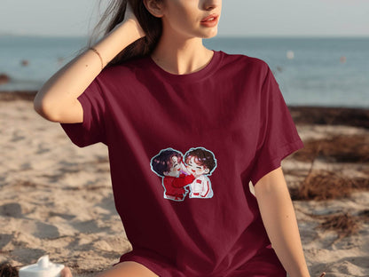 Cute Cartoon Smiling Together KPop Fan Art T-Shirt - Design & Vybe