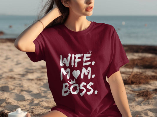 Wife Mom Boss Superwoman Design For Queens T-Shirt - Design & Vybe