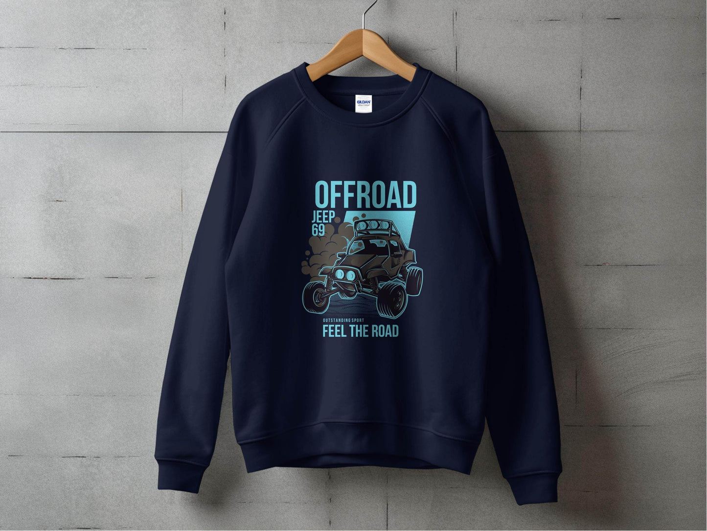 Offroad Jeep 69 Outstanding Sport Feel The Road Sweater - Design & Vybe