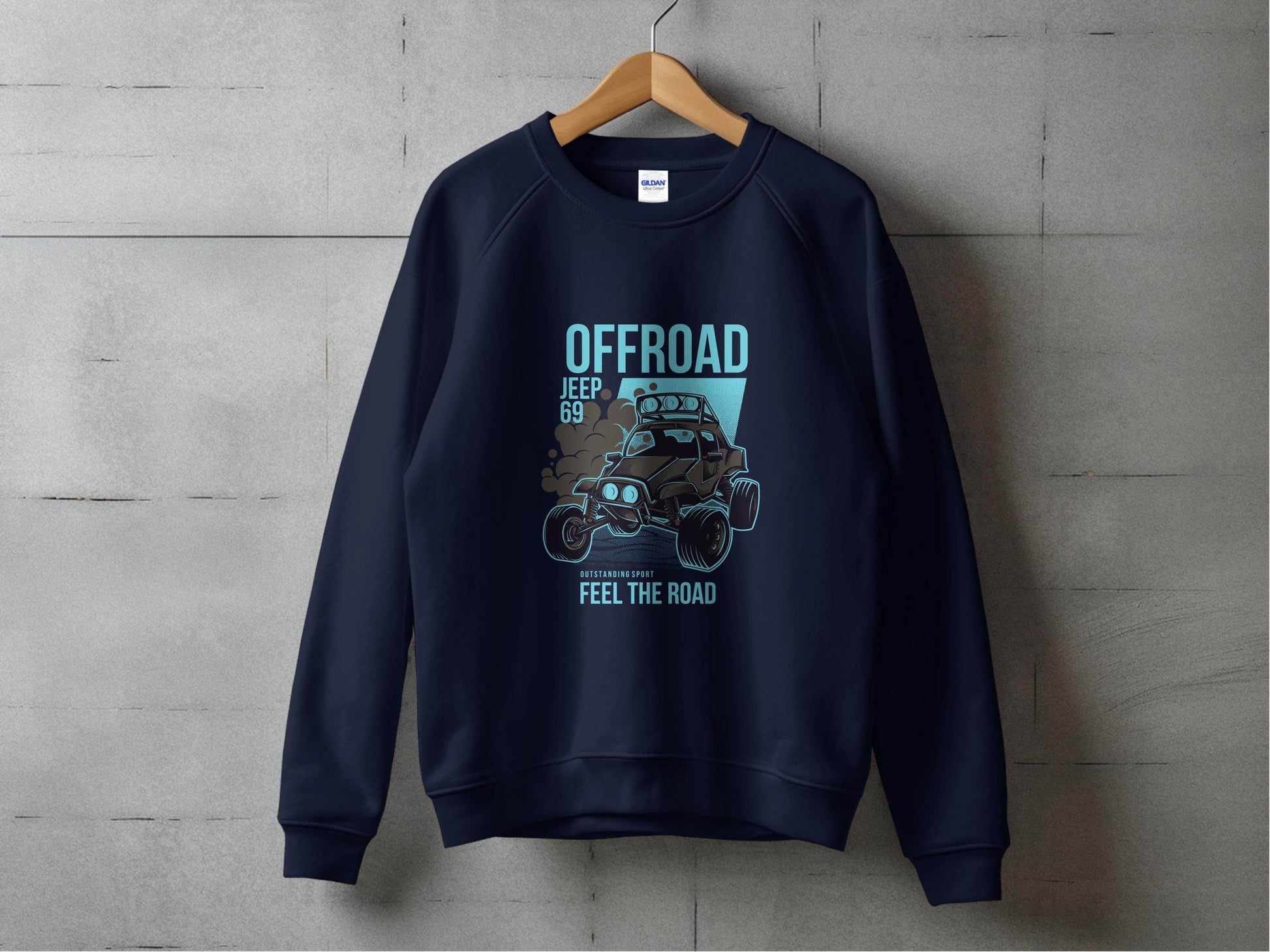 Offroad Jeep 69 Outstanding Sport Feel The Road Sweater - Design & Vybe