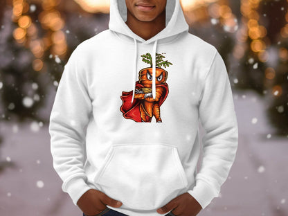 Superhero Carrot Character Graphic Hoodie - Design & Vybe