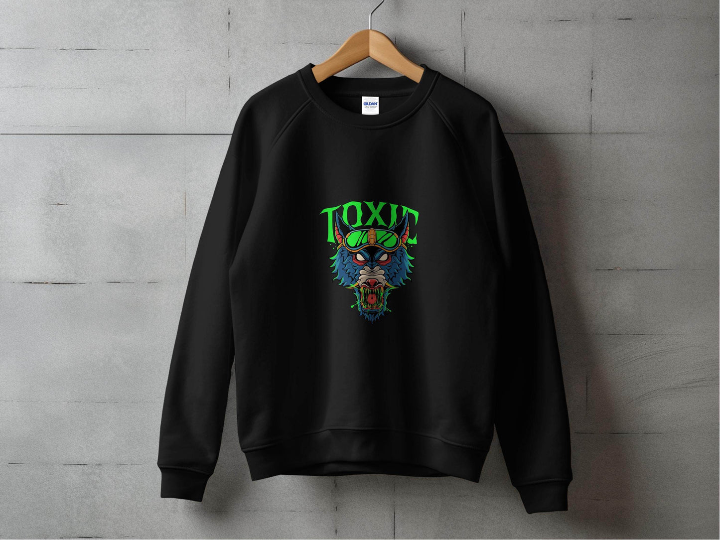 Toxic Wolf Artistic Graphic with Goggles Cool Sweater - Design & Vybe