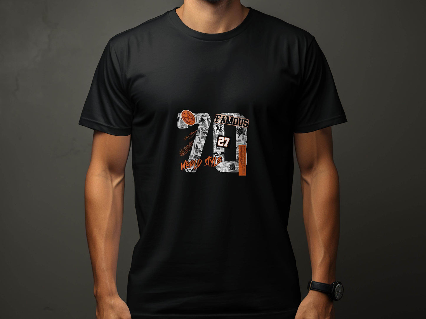 Retro Newspaper Famous 70 World Style Number 27 T-Shirt - Design & Vybe