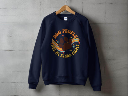 Dog People Are My Kinda People Retro Style Dog Paw Sweater - Design & Vybe