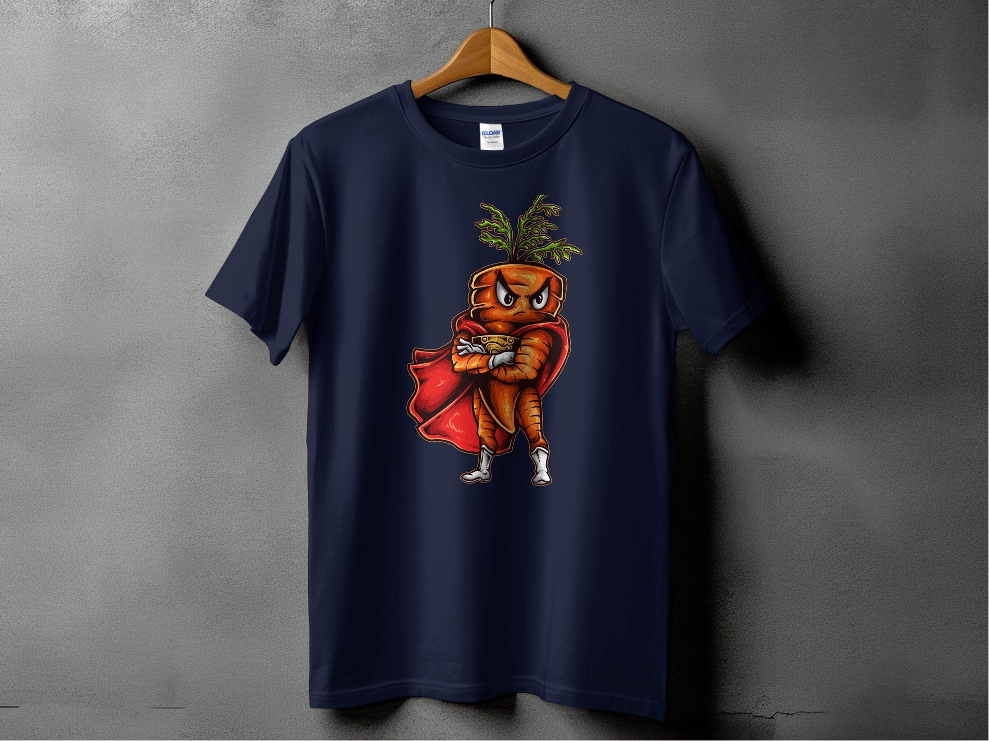 Carrot Superhero T-shirt with Cape Design product type