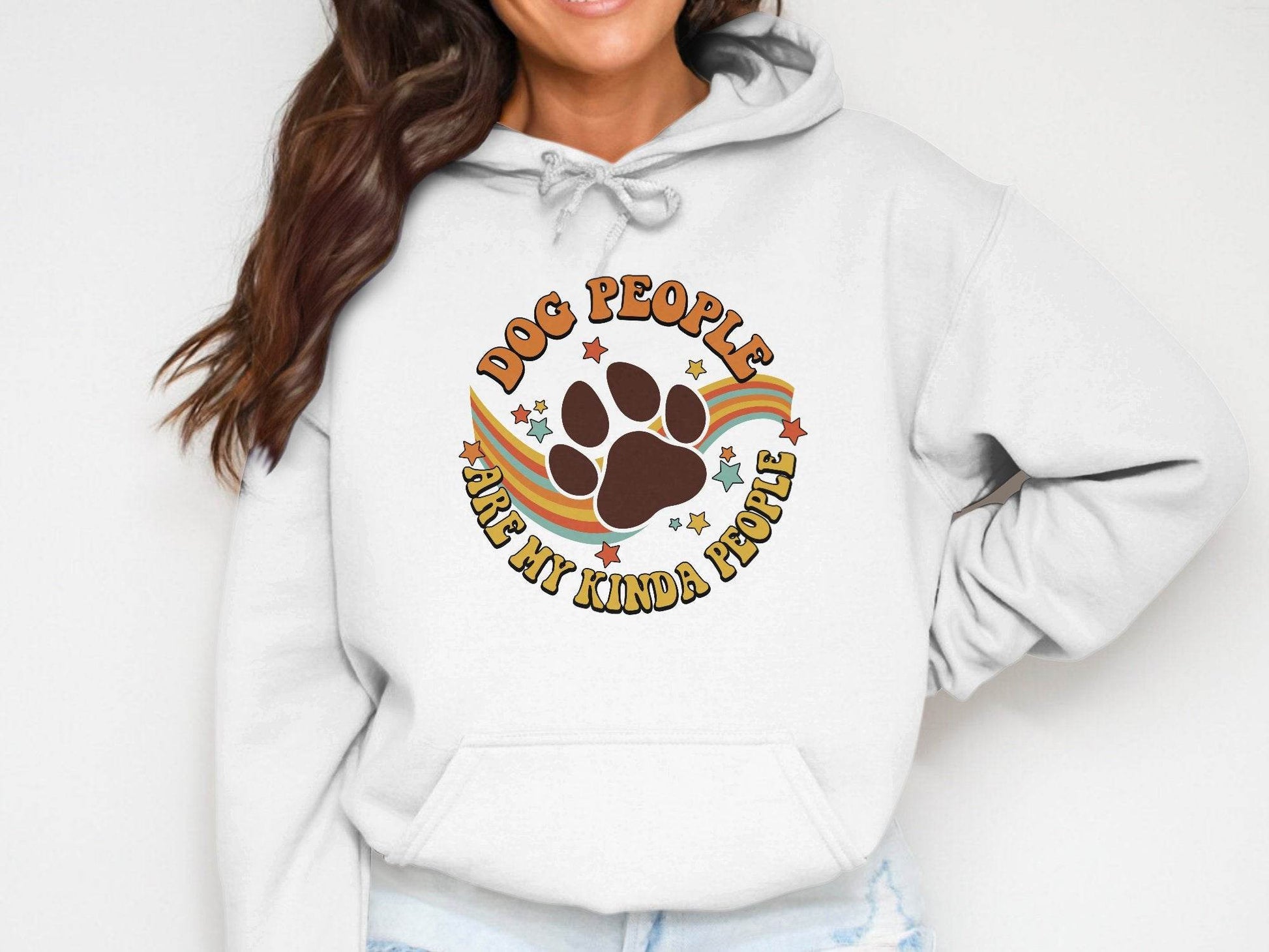 Dog People Are My Kinda People Retro Style Dog Paw Hoodie - Design & Vybe
